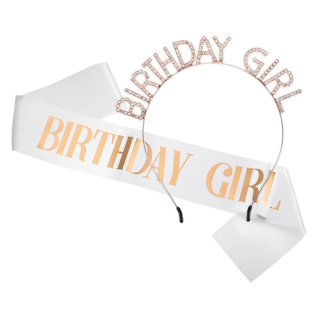 Diadema de Cumpleaños Unique Bargains para Mujer y Niña con Diamantes de Imitación