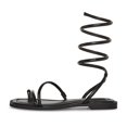 thumbnail image 3 of XYD Women Casual Lace Up Strappy Gladiator Flats Thong Open Toe Sandals Beach Dressy Summer Shoes Size 5.5 Black, 3 of 5