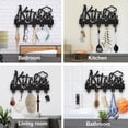 thumbnail image 6 of Wood & Iron Wall Mounted Hangers Decorative Organizer Rack with 2Pcs Screws 5 Hooks for Bag Clothes Key Scarf Hanging Holder Word, 6 of 8