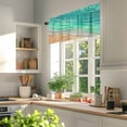 thumbnail image 3 of Abstract Green Valances for Windows, 42 x 12in, Ocean Beach Waves Lines Gradient Rod Pocket Kitchen Valance Curtain Light Filtering Window Treatments for Living Room Bedroom, 1 Panel, 3 of 7