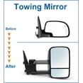 thumbnail image 5 of Towing Mirrors fit for 1999-2006 Chevy Silverado GMC Sierra 1500 2500 3500 Yukon XL Tahoe Suburban Avalanche Pickup Truck A Pair of Tow Mirror Black Cap, 5 of 9