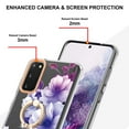 thumbnail image 3 of Allytech Floral Design Series Slim Shell Ring Holder Kickstand Shockproof Soft TPU Back Cover Cell Phone Case for Samsung Galaxy S20,Purple Flower, 3 of 4