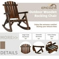 thumbnail image 2 of EPICOZY Rustic Adirondack Wood Indoor/Outdoor High Back Rocking Chair, Carbonized, 2 of 7
