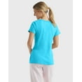 thumbnail image 3 of Hanes Women's Slub Jersey Shirred V-Neck T-Shirt Process Blue S, 3 of 5