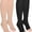 Black+Beige, variant on MARTINE MALL 2 Pairs Open Toe Medical Compression Stockings, 20-30 mmhg Knee High Graduated Compression Socks for Women Men(Beige Black,L)