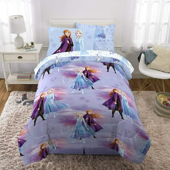 Franco Kids Bedding Super Soft Comforter and Sheet Set with Sham, 5 Piece Twin Size, Disney Frozen 2, Microber