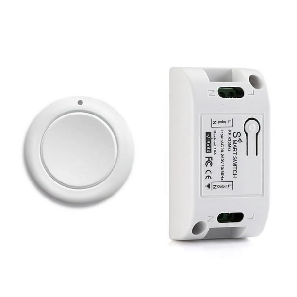 Interruptor de Luz InaláMbrico para el Hogar Inteligente RF 433 MHz Control Remoto AC 110V 220V BotóN Pulsador del Receptor Interruptor de LáMpara del Techo del Dormitorio