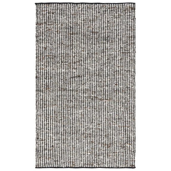 SAFAVIEH Natura Edith Distressed Area Rug, Black/Ivory, 3' x 5'