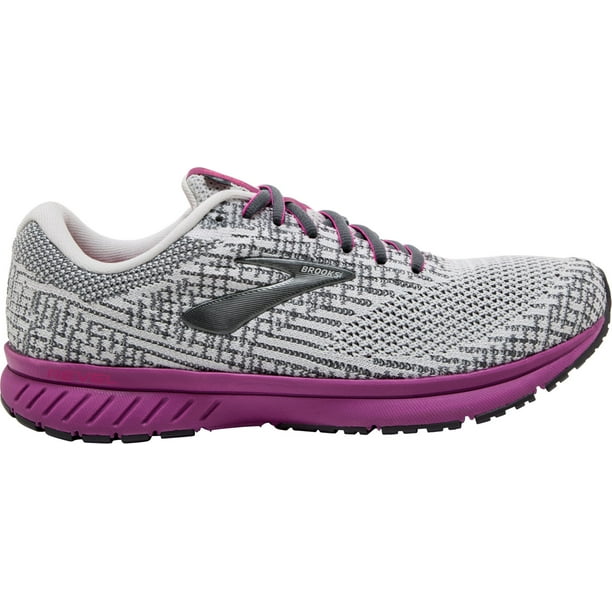 Brooks Brooks Women's Revel 3 Running Shoe, Grey/Primer/Hollyhock, 8.