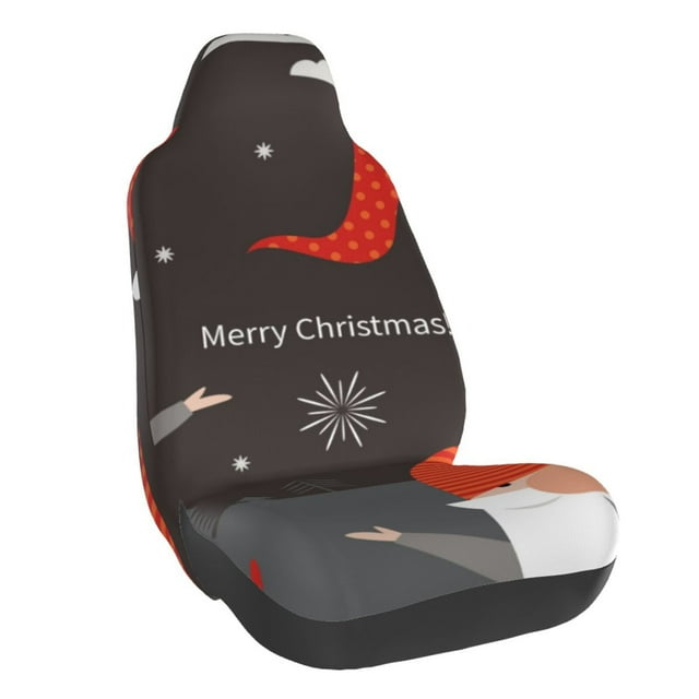 Wukai Christmas Gnomes In Red Hats Full Set Car Seat Covers with Soft Padding Universal Auto Front Seats Protector and Cushion Mat