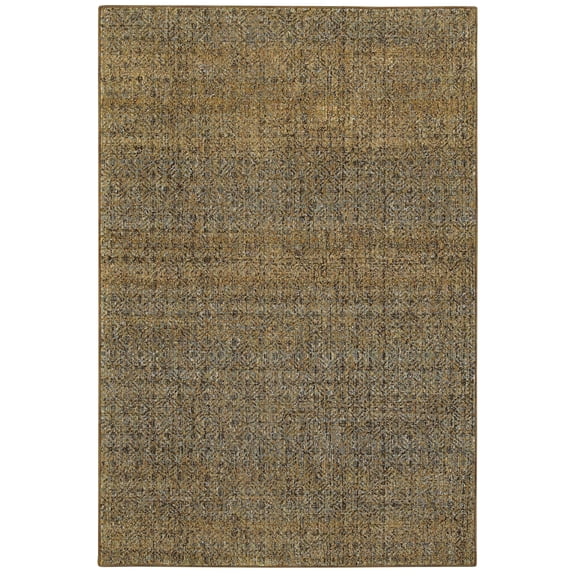 Moretti Hadron Area Rug 8048P Green Emerald Single-Color 6' 7" x  9' 6" Rectangle