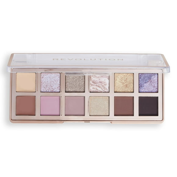 Revolution Palette d'Ombres à Paupières Enchanted Icon, 12 Finitions Ultra-Pigmentées Mates et Scintillantes, Longue Durée, Mélangeables, Véganes et Sans Cruauté, 3.53 oz