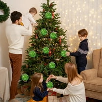 YIKA Glass Mirror Reflective Balls Christmas Balls Bar Photography Props Wedding Baking Cake Decoration Ornaments Christmas Tree Decorations Green