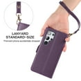 thumbnail image 2 of Compatible with Samsung Galaxy S25 Ultra Wallet Case with Credit Card Holder & Cash Slot, RFID Blocking Durable PU Leather Flip Magnetic Protective Stand Cover Wrist Strap Women Men,Darkpurple, 2 of 7