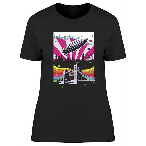 New York Psychedelic Cityscape T-Shirt Women -Image by Shutterstock, Female x-Large
