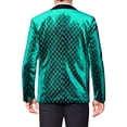 thumbnail image 3 of BLAZERS DE VELVET PICO DE LAPEL ARGYLE DE HOMBRE INSPIRE CHIC CON UN BOTÓN BRILLANTE M VERDE, 3 of 4