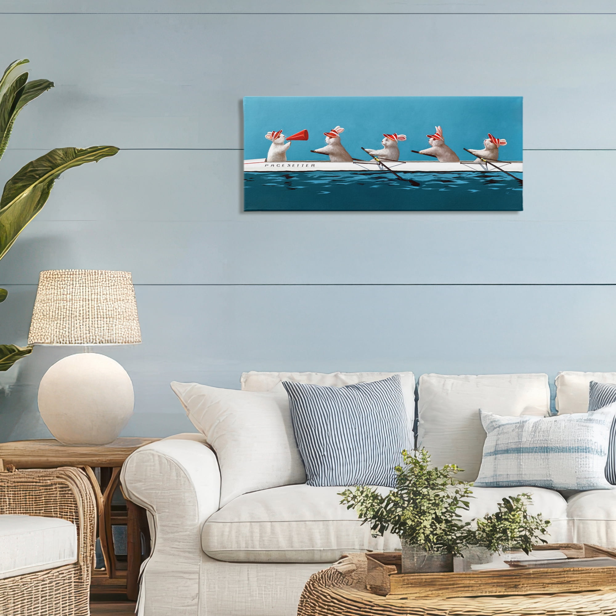 Stupell Industries Bunnies In The Boat Canvas Wall Art, design by Lucia Heffernan