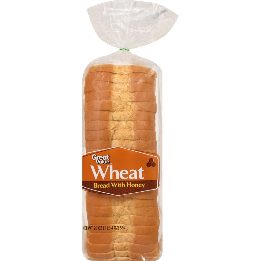 Great Value Wheat Bread with Honey, 20 oz
