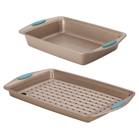 Rachael Ray 3 Piece Cucina Nonstick Bakeware Set  Agave Blue