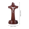 thumbnail image 2 of OULII Wooden Baptism Table Cross with Natural Wood Grain Finish, Decorative Home , 1 Piece, 2 of 7