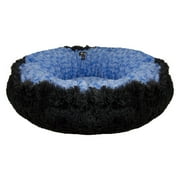 Bessie and Barnie Blue Sky / Wolfhound Grey Luxury Shag Ultra Plush Faux Fur Bagelette Pet/Dog Bed (Multiple Sizes)