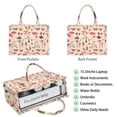 thumbnail image 2 of Large Capacity Tote Bag,Colorful Mushroom Insect Light Pattern Handbag Fashion Luxury Tote Bag,15.7"x13"x 5.1" Inches,Laptop Compatible, 2 of 6