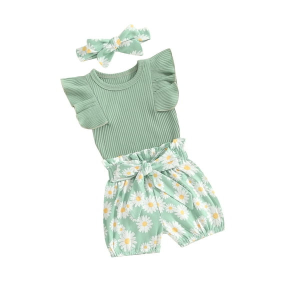 Spewahor Baby Toddler Girls Summer Shorts Outfits (0-18 Months)