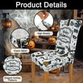 thumbnail image 4 of 6 Pcs Halloween Chair Covers for Dining Room, Vintage Halloween Stretch Removable Dining Chair Cover Set of 6, Classical Chair Slipcovers Seat Protector for Halloween Restaurant Decor, 4 of 6