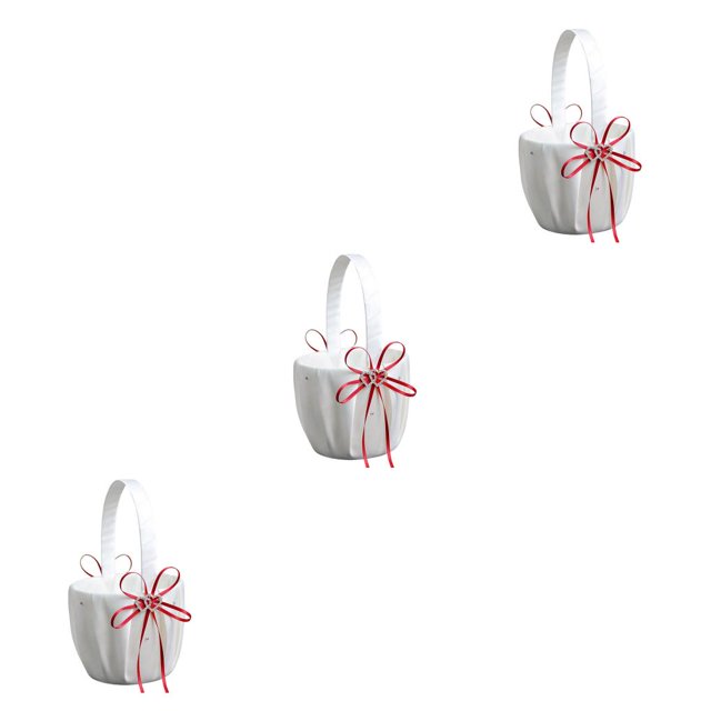 Yuarrent Cesta de boda para niñas, portador de anillos, soporte de flores de diamantes de imitación, contenedor de cumpleaños para ceremonia, Type1 NO1