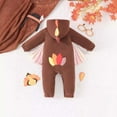 thumbnail image 5 of Odeerbi Infant Boys Girls Clothes Thanksgiving Turkey Rompers Jumpsuits Children's Clothing New Baby Turkey Embroidery Thick Warm Long Sleeve Onesie Bodysuit Brown, 5 of 8