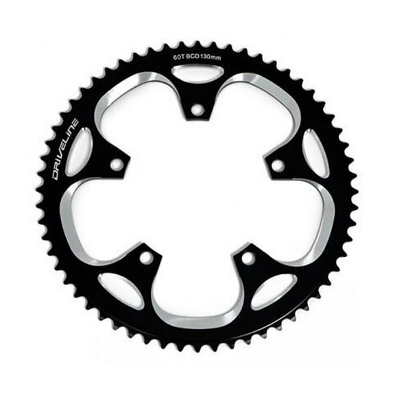 Driveline CNC Alloy 7075 Road Bike Bicycle Chainring 60T, BCD 130mm , Black #ST1352