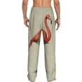 thumbnail image 3 of Uemuo Flamingo Sitting On Chair Pattern Men's Wide Leg Palazzo Lounge Pants with Pockets Light Weight Loose Comfy Casual Pajama Pants-Large, 3 of 9