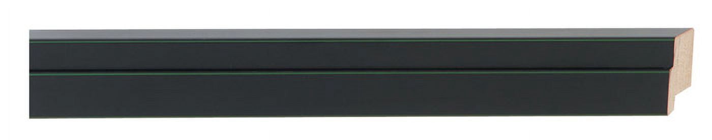 18x24 Black Two-Step Wood Frame w/ a Green Accent - 'Pinstripe' Thin - Great for Posters, Photos,