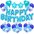 thumbnail image 1 of Kit de globos azules para feliz cumpleaños, 73 unidades, Mylar Star Love Heart, 1 of 1