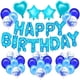 thumbnail image 1 of Kit de globos de felicitación de cumpleaños, color azul, 73 unidades, letras Mylar en forma de coraz, 1 of 1