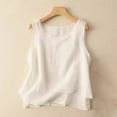 thumbnail image 2 of XAOFW Women's Tanks Tops Everyday Wear Sleeveless Asymmetrical Classic Basic Layering Camisole Home Lounging Stylish Tops, 2 of 3