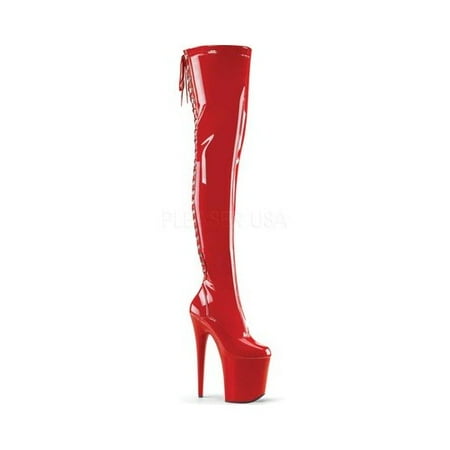 

Women s Pleaser Flamingo-3063 Thigh High Back Lace Boot