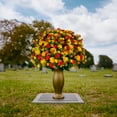 thumbnail image 2 of Sympathy Silks Artificial Cemetery Flowers 18" Sunset Orange Garden Mums for a Cemetery Vase, 2 of 9
