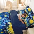 thumbnail image 5 of Homewish Bohemian Oil Painting 7-Piece Twin Bedding,Swirling Stars City Bedding Comforter Set,Navy Yellow,Navy Blue Reversible, 5 of 8