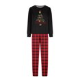 thumbnail image 5 of Christmas Pajamas Family Set - 2 piece Black Christmas Tree with Santa Hat Print Long Sleeve Top and Pants Loungewear Sets, Christmas Pajamas Matching Sets for Family Xmas Eve for 2XL Pjs, 5 of 5