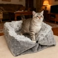 thumbnail image 4 of Self Warming Cat Bed, 2-in-2 Convertible Soft Plush Mat & Sleep Bed - Washable Foldable Thermal Pet Cushion for Indoor, Outdoor, Car, Desk, Couch & Winter Travel, 4 of 8