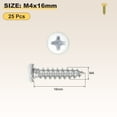 thumbnail image 2 of Pan Head Self Tapping Screws(M4x16) 25Pcs, Carbon Steel Self Drilling Screw for Metal Wood Plastic, for Cabinet Wall Shutter Plate Rock Furniture, Blue White White, 2 of 7