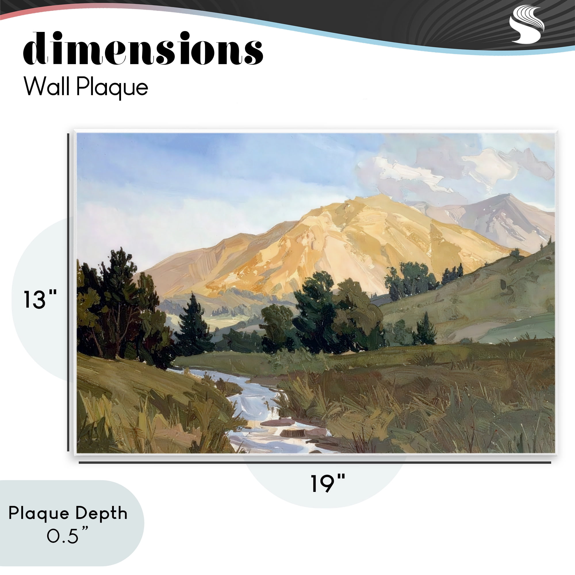 Stupell Industries Mountain Divide Valley Wall Plaque Art, design by Alonza Saunders