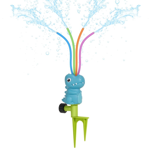 Juguete para exteriores con rociador de agua MoKo Dinosaur para niños pequeños con 4 tubos