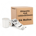 thumbnail image 1 of 24 Rollos de Etiquetas Térmicas Blancas Koovi 4x8 Pulgadas (102x203 mm) - 2000 Etiquetas por Rollo, Impresión Clara y Adhesión Duradera, 1 of 5