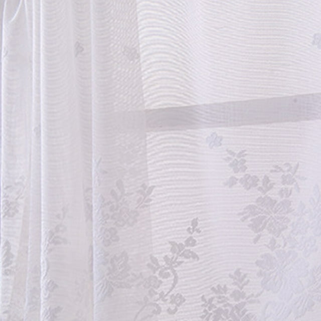 stanreset Cantonnière en Voile Brodé de Dentelle Fleurie pour Fenêtre de Maison, Rideaux de Café à Étages Blancs 137x61cm 1ensemble