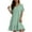 Mint Green-A1, variant on Pleated Dresses for Curvy Women V Neck Cotton Linen Short Sleeve A-Line A-Line Dresses Knee Length Ruffle Tiered Layered Vacation Gauze Dresses Watermelon Red S