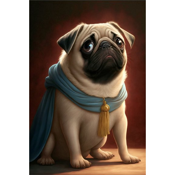 24x36 gallery poster, Cartoon Pug p6