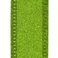 thumbnail image 3 of HOMEFORD Christmas Flat Glitter Wired Ribbon, 7/8-inch, 10-yard, Lime, 3 of 3