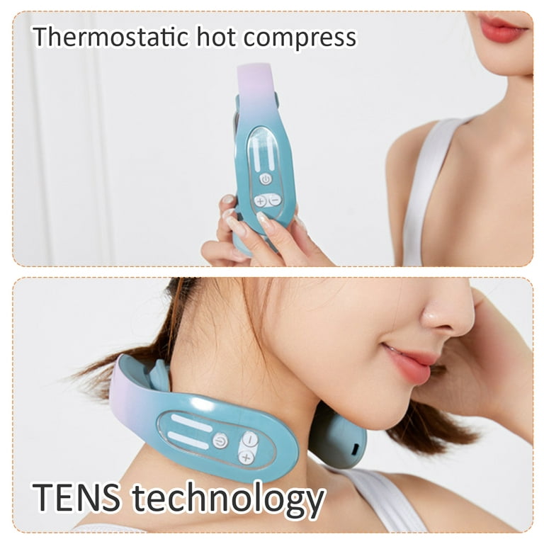  TENS Electric Pulse Neck Massager for Pain Relief, Cunmiso  Intelligent Neck Massage with Heat, 6 Modes 15 Levels Cordless Deep Tissue  Trigger Point Massager, Portable Neck Massager for Women Men Gift 